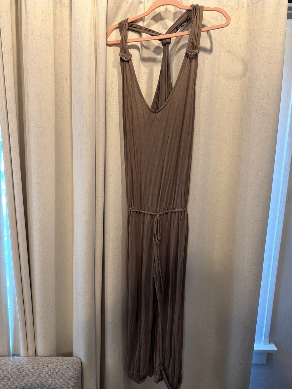 Ella Moss Brown Scoop-Neck Jumpsuit